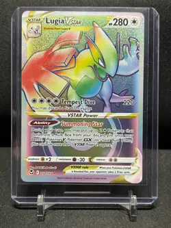 Lugia VSTAR 202/195 Rainbow Secret Rare Pokemon 2022 Silver Tempest NM - Image 1