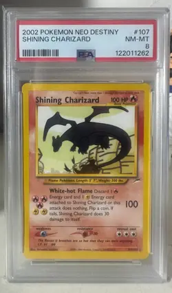Pokemon TCG Neo Destiny Shining Charizard 107/105 PSA 8 - Image 1