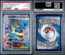 2025 POKEMON MEG EN-MEGA EVOLUTION ULTRA RARE #160 MEGA LUCARIO EX PSA 10 - Image 3