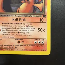 Pokemon Vintage Non-Holo Rare Dark Charizard 21/82 Team Rocket WotC 2000 - Image 4