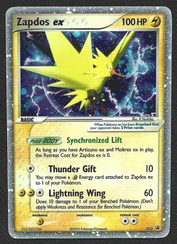 Pokemon Zapdos ex 033 Black Star Promo Holo Light Play LP - Image 1