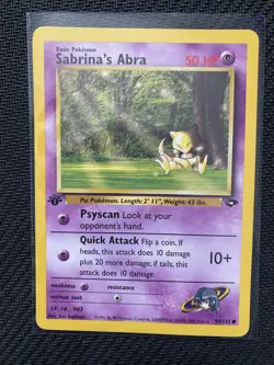 Pokemon TCG Sabrina's Abra Gym Challenge Common Card 94/132 1st Edition - Image 1
