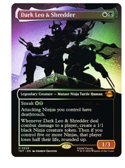 Dark Leo & Shredder - Foil - Borderless Teenage Mutant Ninja Turtles MTG - Image 1