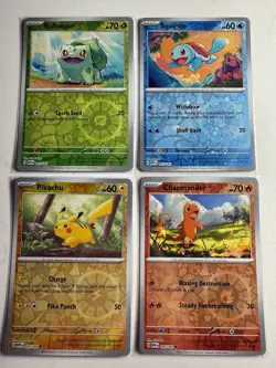 🔥POKEMON 151 - 4 CARD REVERSE HOLO "COSMOS" SET - COSTCO MINI TIN PROMO CARDS🔥 - Image 1