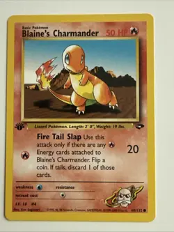 Blaine's Charmander 60/132 Gym Challenge Pokemon Card 1st Edition - NM/lp - Image 1
