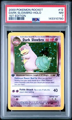 2000 POKEMON ROCKET 1ST ED #12 DARK SLOWBRO-HOLO PSA 7 - Image 1