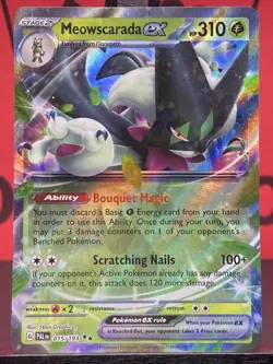 Meowscarada EX 015/193 Sv02: Paldea Evolved Pokemon TCG Double Rare Holo 2023 NM - Image 3