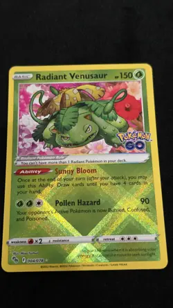 Pokemon TCG Radiant Venusaur 004/078 Pokemon GO Radiant Rare Holo Eng - Image 1