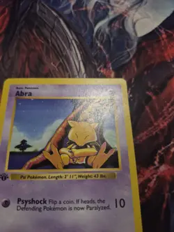 Abra Common 43/102 MP/HP 1st Edition Shadowless Base Set Pokemon - Image 2