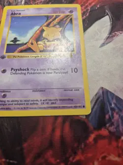 Abra Common 43/102 MP/HP 1st Edition Shadowless Base Set Pokemon - Image 4