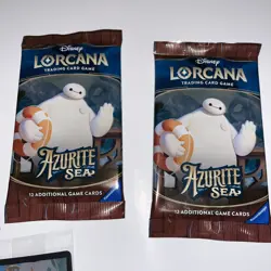 Disney Lorcana TCG - Azurite Sea 4 Sealed Booster Packs + Stitch Alien Bucaneer - Image 3