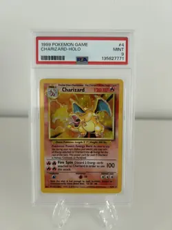 1999 Charizard Holo #4 PSA 9 Base Set Card, New Certification, Freshly Graded - Image 1