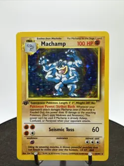 Machamp 8/102 1st Edition Holo Base Set Pokemon Card - Image 1