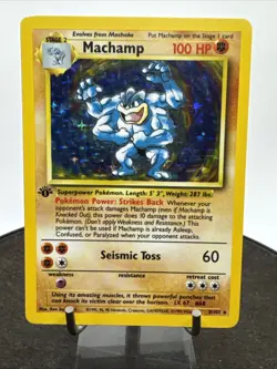 Machamp 8/102 1st Edition Holo Base Set Pokemon Card - Image 3