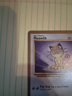 Pokemon 1999 Vintage Gold Bordered Meowth Card 56/64 Rare NM Condition - Image 4