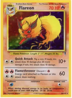 Pokemon Flareon - No Symbol Error - 3/64 Holo Jungle WOTC - Vintage - Near Mint - Image 1