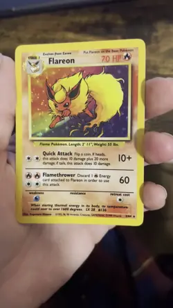 Pokemon Flareon - No Symbol Error - 3/64 Holo Jungle WOTC - Vintage - Near Mint - Image 2