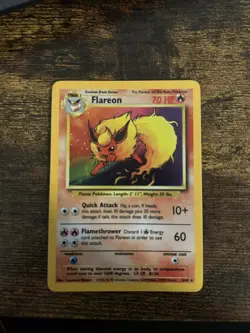Pokemon Flareon - No Symbol Error - 3/64 Holo Jungle WOTC - Vintage - Near Mint - Image 3
