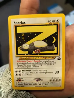 READ! 2002 Pokemon League Snorlax #49 WOTC Black Star Promo Corner Crease! - Image 1