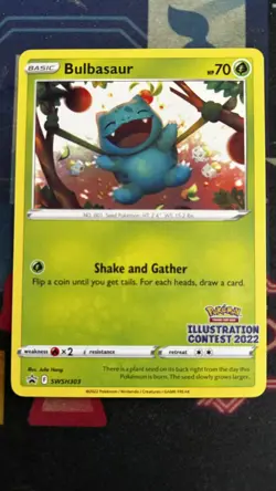 Bulbasaur (Illustration Contest 2022) Pokemon Sword & Shield Promo SWSH303 NM - Image 1