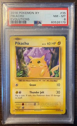 2016 Pokemon XY Pikachu Evolutions #35 PSA 8 - Image 1