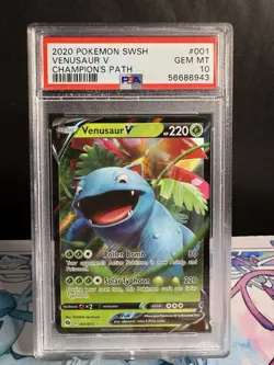 VENUSAUR V 2020 POKEMON SWSH CHAMPION'S PATH RARE 001/073 PSA 10 - Image 2