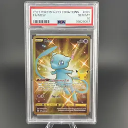 Mew Celebrations Gold Holo Secret Full Art Pokemon Card 25/25 Psa 10 - Image 1