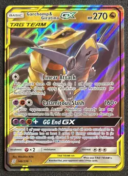 Pokemon TCG Garchomp Giratina Tag Team GX Unified Minds Holo Card 146/236 NM - Image 1