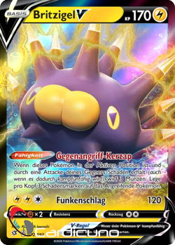 Britzigel V 072/192 Clash der Rebellen Pincurchin V Deutsch Pokemon Sammelkarte - Image 1