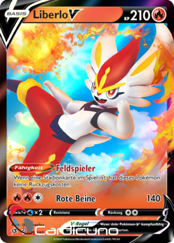 Liberlo V 035/192 Clash der Rebellen | Cinderace V Deutsch Pokemon Sammelkarte - Image 1
