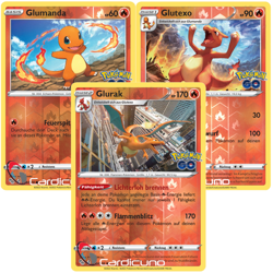 Glumanda Glutexo & Glurak Set Reverse Holo 008/ 009/ 010/078 Pokemon Go Deutsch - Image 1