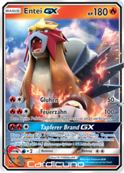 Entei GX 10/73 Schimmernde Legenden Pokemon Sammelkarte Deutsch - Image 1