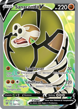Sanaconda V 184/192 Clash der Rebellen FULL ART | Sandaconda V Deutsch Pokemon - Image 1