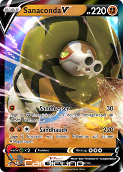 Sanaconda V 108/192 Clash der Rebellen Sandaconda V Deutsch Pokemon Sammelkarte - Image 1