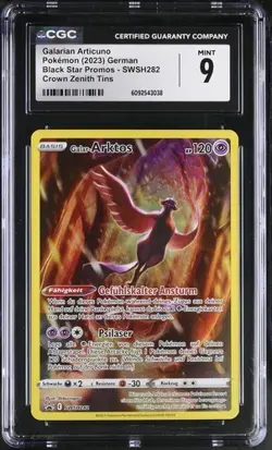 Pokemon TCG Crown Zenith Galarian Articuno SWSH282 CGC PSA 9 Deutsch - Image 1