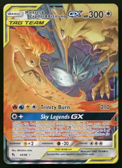 Moltres & Zapdos & Articuno GX 44/68 Hidden Fates HIF Holo Rare GX Pokemon NM - Image 1