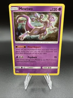 Pokemon TCG Mewtwo SM214 Holo Ultra Rare Black Star Promo Card, NM - Image 1
