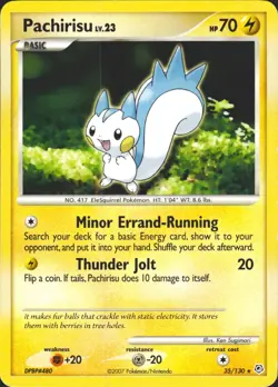 Pachirisu 35/130 Rare Diamond and Pearl Pokemon Card LP - Image 1
