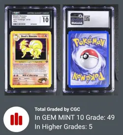 Brock's Ninetales Gym Challenge Holo Pokemon Card 2000 CGC 10 Gem Mint 3/132 - Image 5