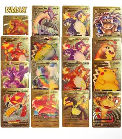 New 55PCS Pok Card Foil GOLD PACK CARDS TCG GX Vmax GX Card Charizard Rare - Image 3