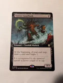 Sinister Gnarlbark (Extended Art) 0032 (R) MTG Commander Lorwyn Eclipsed (ECC) - Image 1