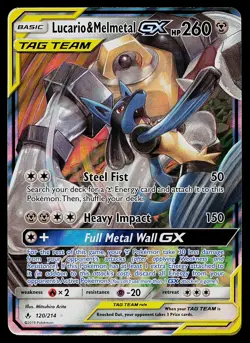 Pokemon Card - Lucario & Melmetal GX Unbroken Bonds 120/214 Ultra Rare - Image 1