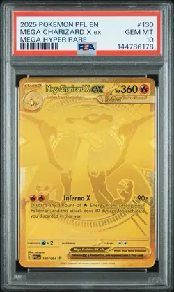 Pokemon TCG Mega Charizard X EX Mega Hyper Rare Holo PSA 10 360 HP - Image 1