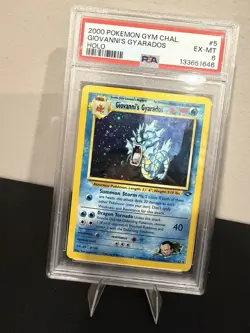 Pokemon TCG Giovanni's Gyarados Holo Swirl 5/132 Gym Challenge: Psa 6 - Image 1