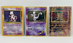 Vintage Pokemon Mewtwo Base Set English, Rocket Japanese & Ancient Mew Promo Lot - Image 1