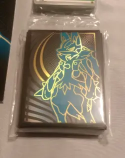 Pokemon Mega Evolution Lucario Box Contents Coin Dice Sleeves Player's Guide - Image 2