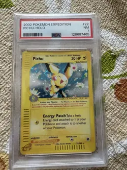 Pokemon PSA 7 Pichu 022/165 Expedition Base Set Holo - SWIRL - Image 1