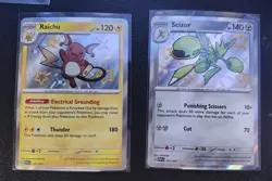 Pokemon Paldean Fates Shiny Holo Lot – Scizor & Raichu - Image 1