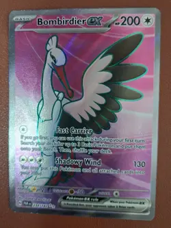 Pokemon TCG Bombirdier EX 234/182 Paradox Rift Rare Holo - NM/M - Pack Fresh - Image 1
