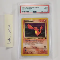 Pokemon TCG Team Rocket Charmander 50/82 PSA 9 Unlimited Regular Common - Image 1